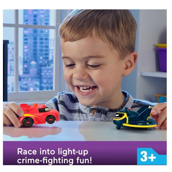 FISHER-PRICE DC Batwheels Light-Up Toy Cars 2-Pack, Redbird and Batwing -NEW - Picture 3 of 6